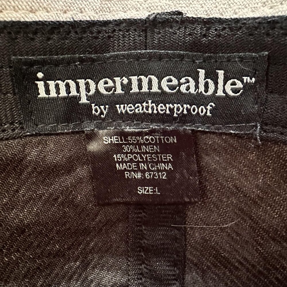 Impermeable By Weatherproof Fedora Hat Fitted Cap Beige Size L Cotton Blend VTG - Picture 7 of 7